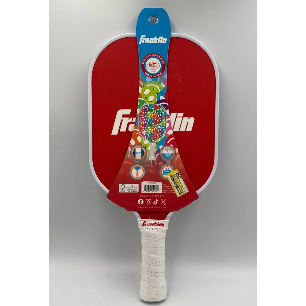 New Franklin Youth Pickleball Paddle Smiley Face Polymer Core Leo Chun Racquet
